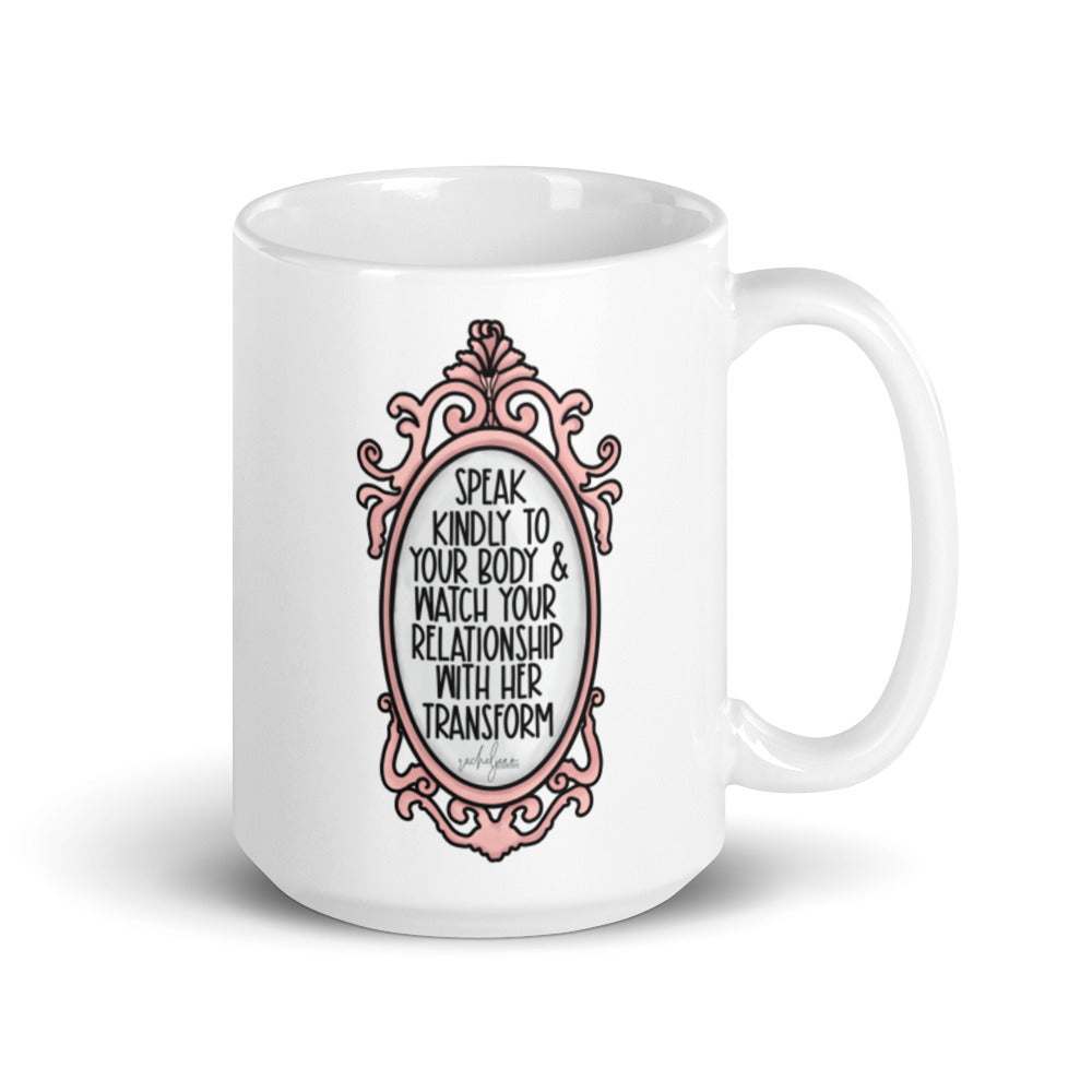 Speak Kindly White glossy mug